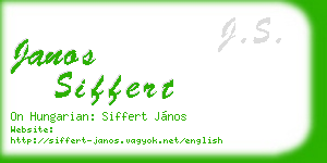 janos siffert business card